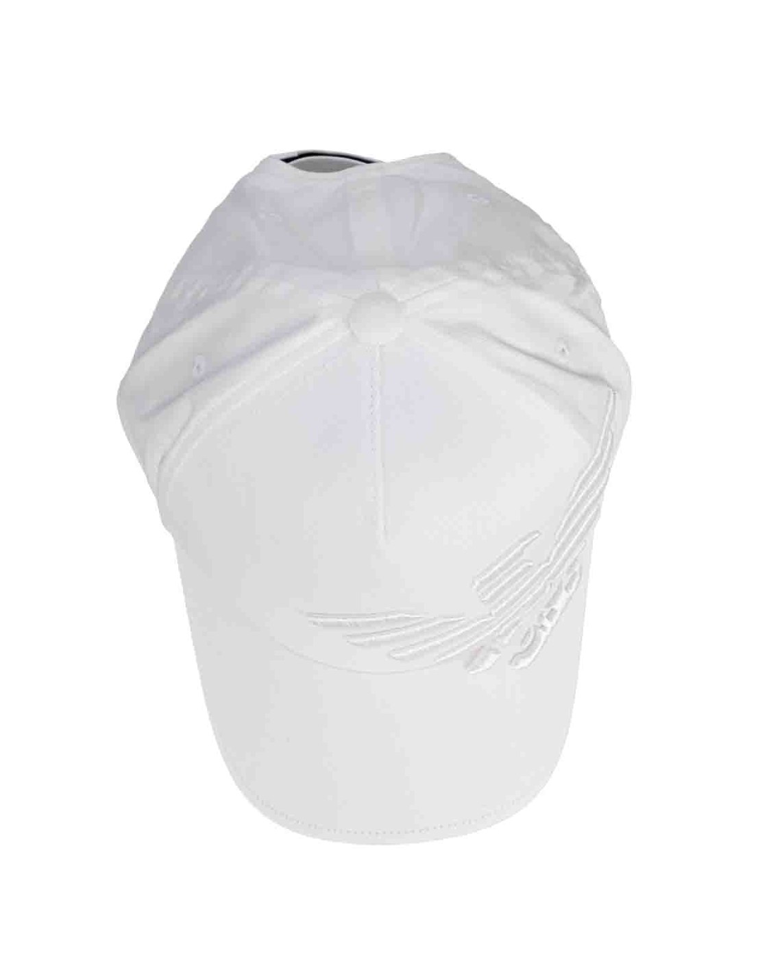 shop EMPORIO ARMANI  Cappello: Emporio Armani cappello baseball beachwear con ricamo aquila a rilievo.
Colore: bianco.
Cotone.
Ricamo logo.
Visiera rigida.
Composizione: 100% cotone.
Made in China.. 627470 4R583-01713 number 687351